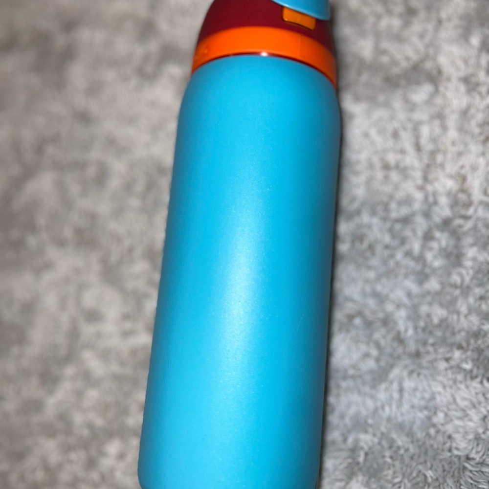 OWALA Blender Bottle FreeSip 32oz Stainless Steel Water Bottle -Turquoise & Red - Picture 3 of 14